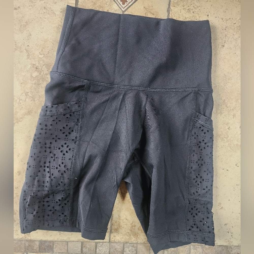 Aerie Black Eyelet Bike Shorts